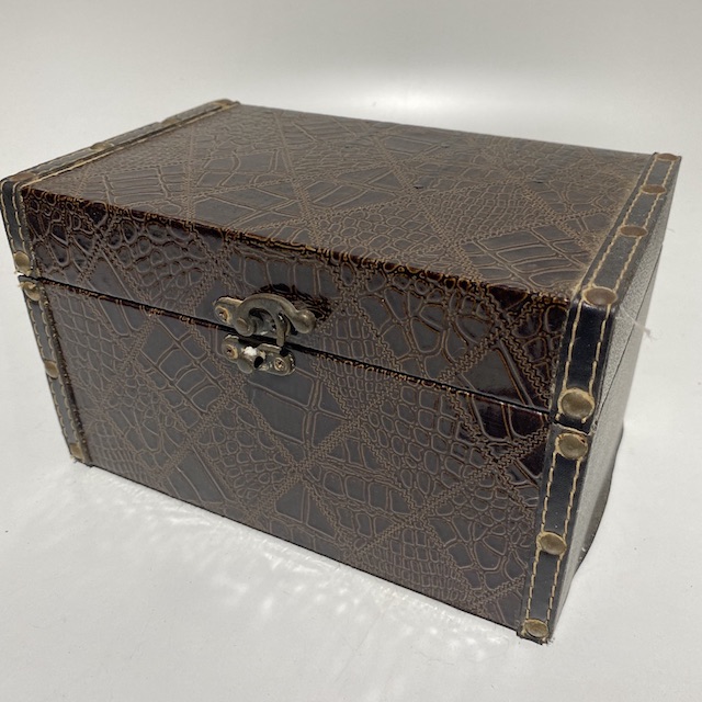 BOX, Small Brown Faux Skin Chest